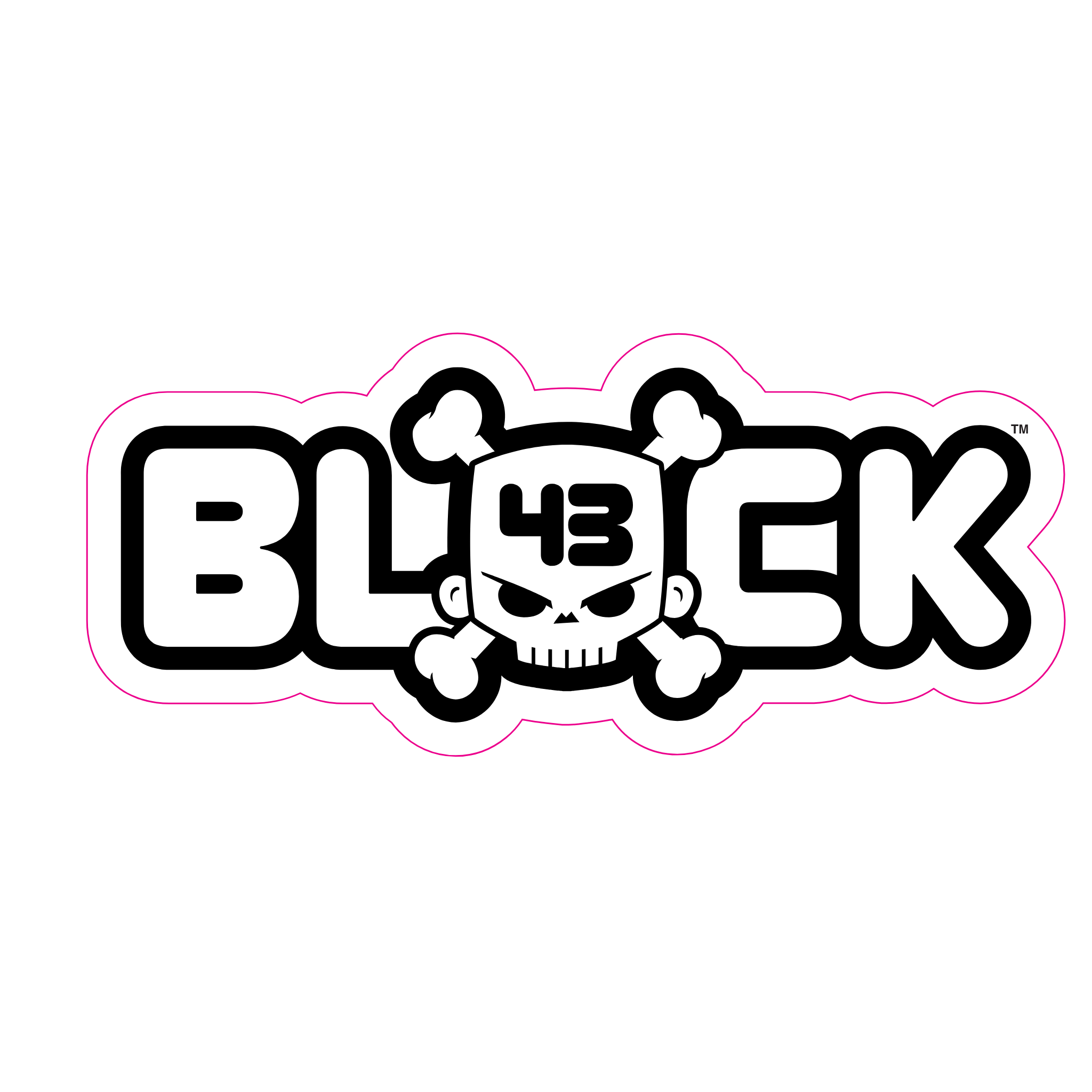 BLOCK43 SKULL FRONT STICKER – Block House Racing
